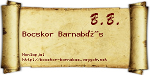 Bocskor Barnabás névjegykártya